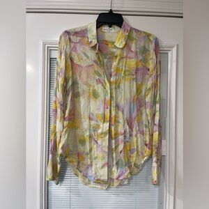 Bella Dahl Yellow Floral Button Down Blouse